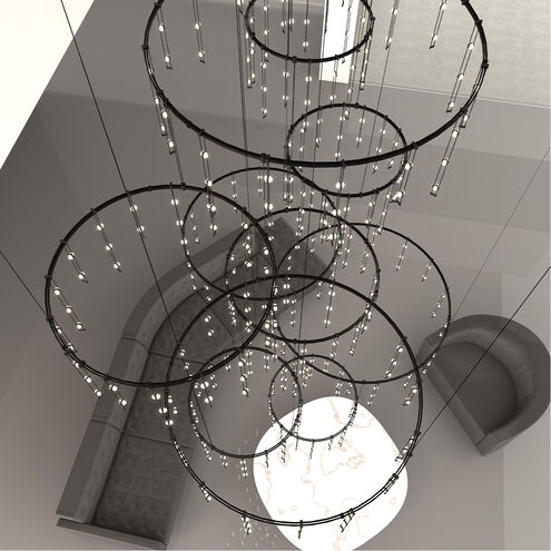 Suspenders LED 86 inch Satin Black Modular Pendant Composition Ceiling Light